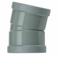 Wavin PVC Bocht 15° 110mm Manchet - Weerbestendige Afvoerbocht met 2x Mof - thumbnail