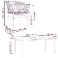 7-delige Tuinset poly rattan glas bruin - thumbnail