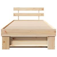 Bedframe met hoofdeinde Bruin 90 x 190 cm Massief grenenhout - thumbnail