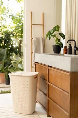 Curver Softex wasbox met deksel 56L wit - thumbnail
