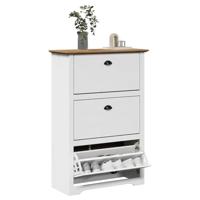 VidaXL Schoenenrek bodo 80x35x118 cm wit en bruin - thumbnail