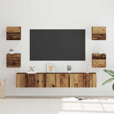 Tv-meubelset 7 pcs Oud hout 60 x 30 x 30 cm Bewerkt hout