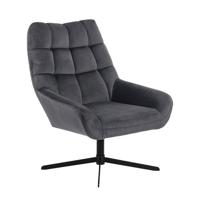 Sohome Draaifauteuil 'Nela' Velvet, kleur Donkergrijs - thumbnail