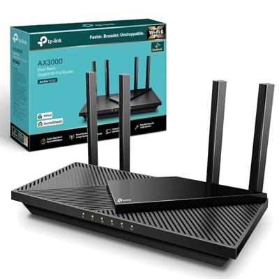 TP-Link Next-Gen Wi-Fi 6 AX3000 Mbps Gigabit Dual Band Wireless Router, OneMesh Supported, 1× USB 3.0 Port, Ideal for Gaming Xbox/PS4/Steam and 8K, Compatible with Alexa (Archer AX55)