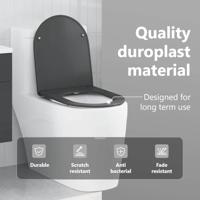 VidaXL Toiletzitting antraciet 47 x 36 x 3,4 cm duroplast - thumbnail