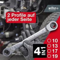 Wiha 45421 Dubbele ringsleutelratelset Sleutelbreedte (metrisch) 10 - 19 mm - thumbnail