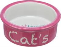 TRIXIE VOERBAK DRINKBAK KERAMIEK ROZE / LICHTGRIJS 12 CM 300 ML - thumbnail