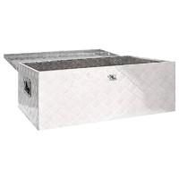 Opbergbox 100x55x37 cm aluminium zilverkleurig - thumbnail
