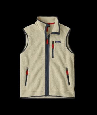 Patagonia Retro Pile Vest Fleece Heren Pelican w/Smolder Blue M Patagonia Retro Pile Vest Fleece Heren Pelican w/Smolder Blue M