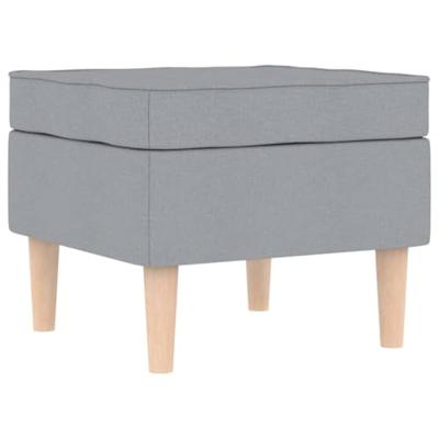Fauteuil met voetenbankje stof lichtgrijs