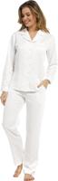Deluxe dames pyjama satijn - Snow - Dames nachtkleding lange mouw - satijnen pyjama dames - thumbnail
