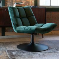 Dutchbone Fauteuil 'Bar' Velvet, kleur Donkergroen - thumbnail