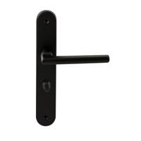 Hardbrass Deurkruk Athene op ovaal langschild WC63/8mm - zwart - thumbnail