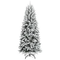Kunstkerstboom met sneeuw 210 cm PVC en PE - thumbnail