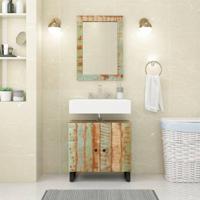 VidaXL Spiegel 70x50 cm massief gerecycled hout en glas - thumbnail