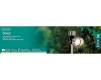 Lumineo Solar tuinsteker rvs met batterij 4,7 x 23,5 cm - thumbnail