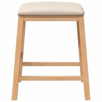Barstoelen met kussens 2 st massief hout rubber - thumbnail