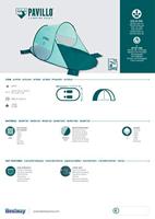 Bestway Tent Polyester Glasvezel UPF 80+ 200x120x90 cm Camping en Strand 68107 - thumbnail