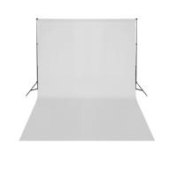 Telescopisch achtergrondsysteem en witte achtergrond 3x5 m - thumbnail