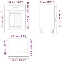 Keuken onderkast Lucca bewerkt hout artisanaal eikenkleur - thumbnail