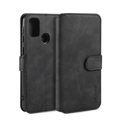Voor Galaxy M30s DG. MING retro olie kant horizontale flip case met houder & kaartsleuven & portemonnee (zwart)