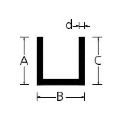 Roval aluminium U-profiel - 20x20x20x2 mm - 2000 mm