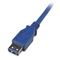 Garantieverlengkabel USB 3.0 type A/type A (m/F, 1,8 m) 1,8 m blauw - thumbnail