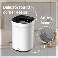 Afvalbak Desq open inworp 20 liter metaal wit - thumbnail