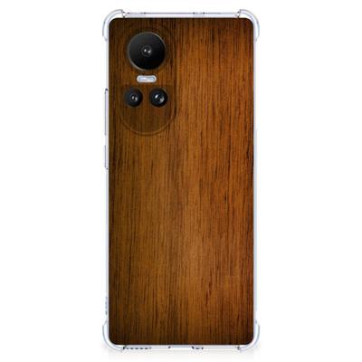 OPPO Reno10 | 10 Pro Stevig Telefoonhoesje Donker Hout OPPO Reno10 | 10 Pro Stevig Telefoonhoesje Donker Hout