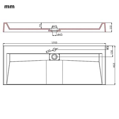 VidaXL Wastafel 120x46x11 cm mineraal gegoten/marmer gegoten wit