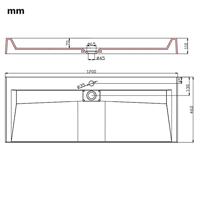 VidaXL Wastafel 120x46x11 cm mineraal gegoten/marmer gegoten wit - thumbnail