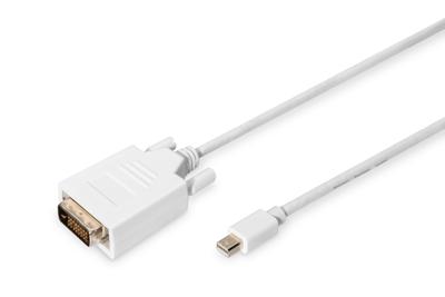 ASSMANN Mini DisplayPort naar DVI adapterkabel, mini DP 1.1a, DVI (24+1), 3 meter, wit