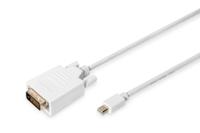 ASSMANN Mini DisplayPort naar DVI adapterkabel, mini DP 1.1a, DVI (24+1), 3 meter, wit - thumbnail