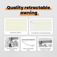 VidaXL Inklapbaar zonnescherm crème 350 x 200 cm - thumbnail