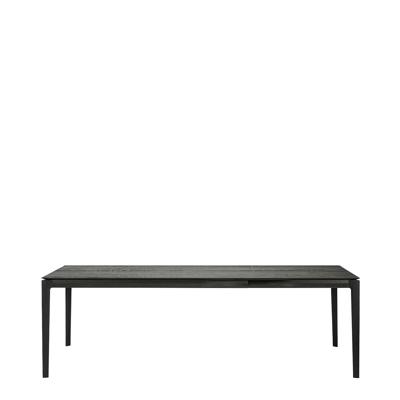 Ethnicraft Uitschuifbare Eettafel 'Bok' Gevernist Eikenhout, 160/240 x 90cm, kleur Zwart