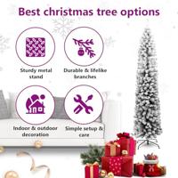 Kunstkerstboom met sneeuw smal 240 cm PVC groen - thumbnail