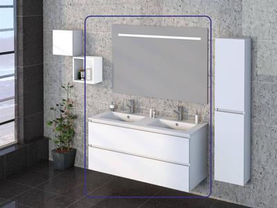 Badmeubelset Excellence Sephia 120x60x46 cm Mat Wit (incl Ledspiegel) Badmeubelset Excellence Sephia 120x60x46 cm Mat Wit (incl Ledspiegel)