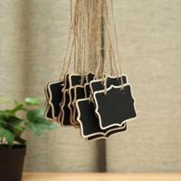 12 stuks mini Blackboard hout Message Board krijtbord met string bruiloft Home Party decor - thumbnail