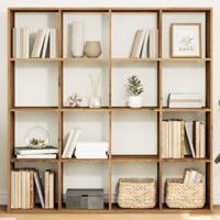 Boekenkast 102x29x143 cm bewerkt hout artisanaal eikenkleur - thumbnail