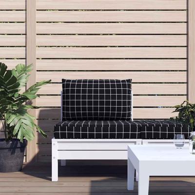 VidaXL Palletkussens 2 st ruitpatroon oxford stof zwart