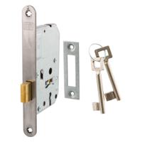 Nemef_YALE 1256 Kastslot | DM50mm | klaviersleutel | voorplaat RVS 20x174mm afgerond | messing nachtschoot | 2 sleutels | DR 1+2+3+4 - 9125617535 - thumbnail