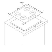 Gaskookplaat Candy CSG63B4PB 60 cm - thumbnail