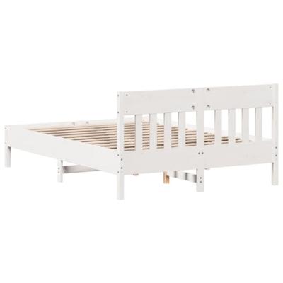 Bedframe zonder matras massief grenenhout wit 135x190 cm