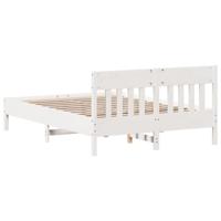 Bedframe zonder matras massief grenenhout wit 135x190 cm - thumbnail