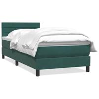 Boxspring met matras fluweel donkergroen 80x220 cm - thumbnail