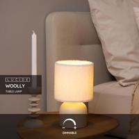 Lucide WOOLLY - Tafellamp - Ø 16 cm - 1xE14 - Beige - thumbnail