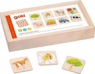 Goki houten memo op het platteland