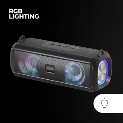 Mars Gaming MSB-XT, Draagbare Luidspreker + Soundbar 2in1, Dynamische RGB Verlichting, 4 Drivers 20W Geluidssysteem, Bluetooth 5.3 Luidspreker + AUX/MicroSD/USB/FM Radio, Zwart