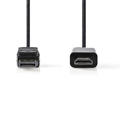 DisplayPort - HDMI-kabel | DisplayPort male - HDMI-connector | 3,0 m | Zwart