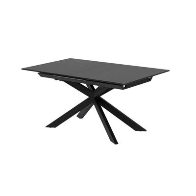 Kave Home Uitschuifbare Eettafel 'Atminda' 160-210 x 90cm, kleur zwart glas Kave Home Uitschuifbare Eettafel 'Atminda' 160-210 x 90cm, kleur zwart glas